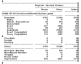 Screen shot of modified Déjà Vu word count file in which the column "Lines" and the columns "Words", "Chars", and "Codes" have been removed for German, but with those for English remaining. Screen shot of modified Déjà Vu word count file in which the column "Lines" and the columns "Words", "Chars", and "Codes" have been removed for German, but with those for English remaining.