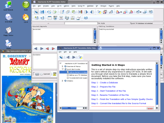 Heartsome XLIFF Translation Editor successfully launched in Linux.
