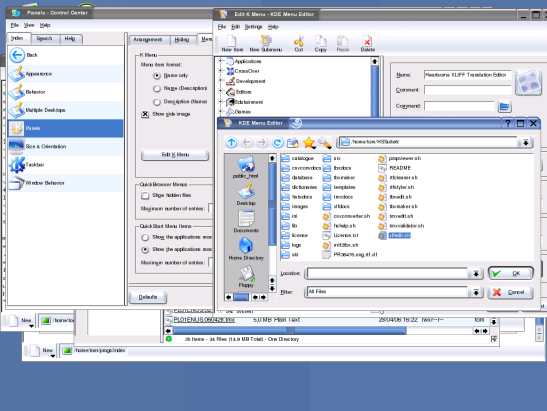 KDE Control Center &ldquo;Command:&rdquo; dialog box for new item.